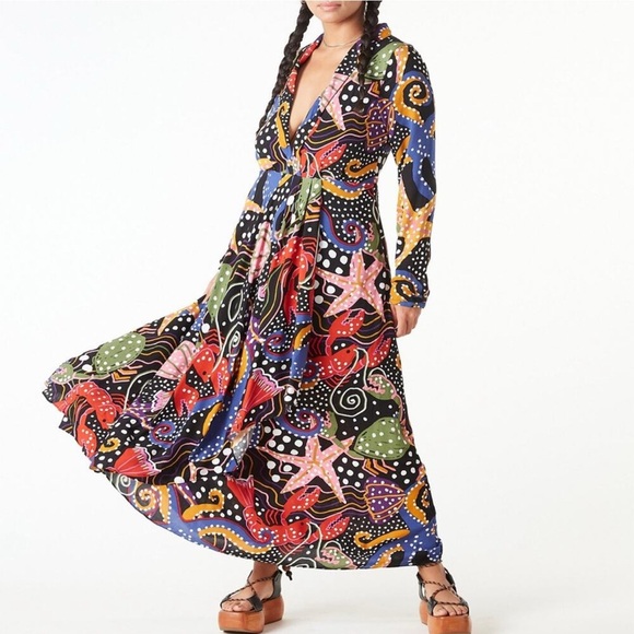 Farm Rio Under the sea maxi dress - Picture 1 of 15